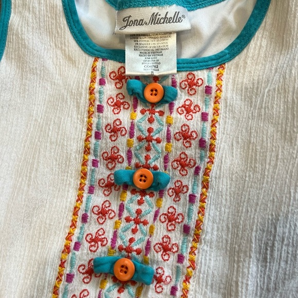 Jona Michelle Girls Dress Sleeveless Embroidered Colorful Casual Size 8 - Picture 3 of 6